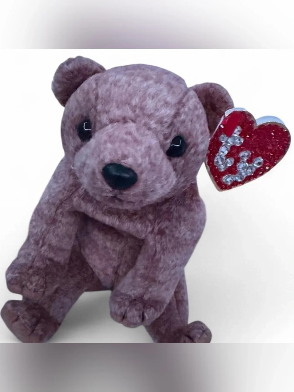 Ty Plush Brown Bear with bedazzled tag